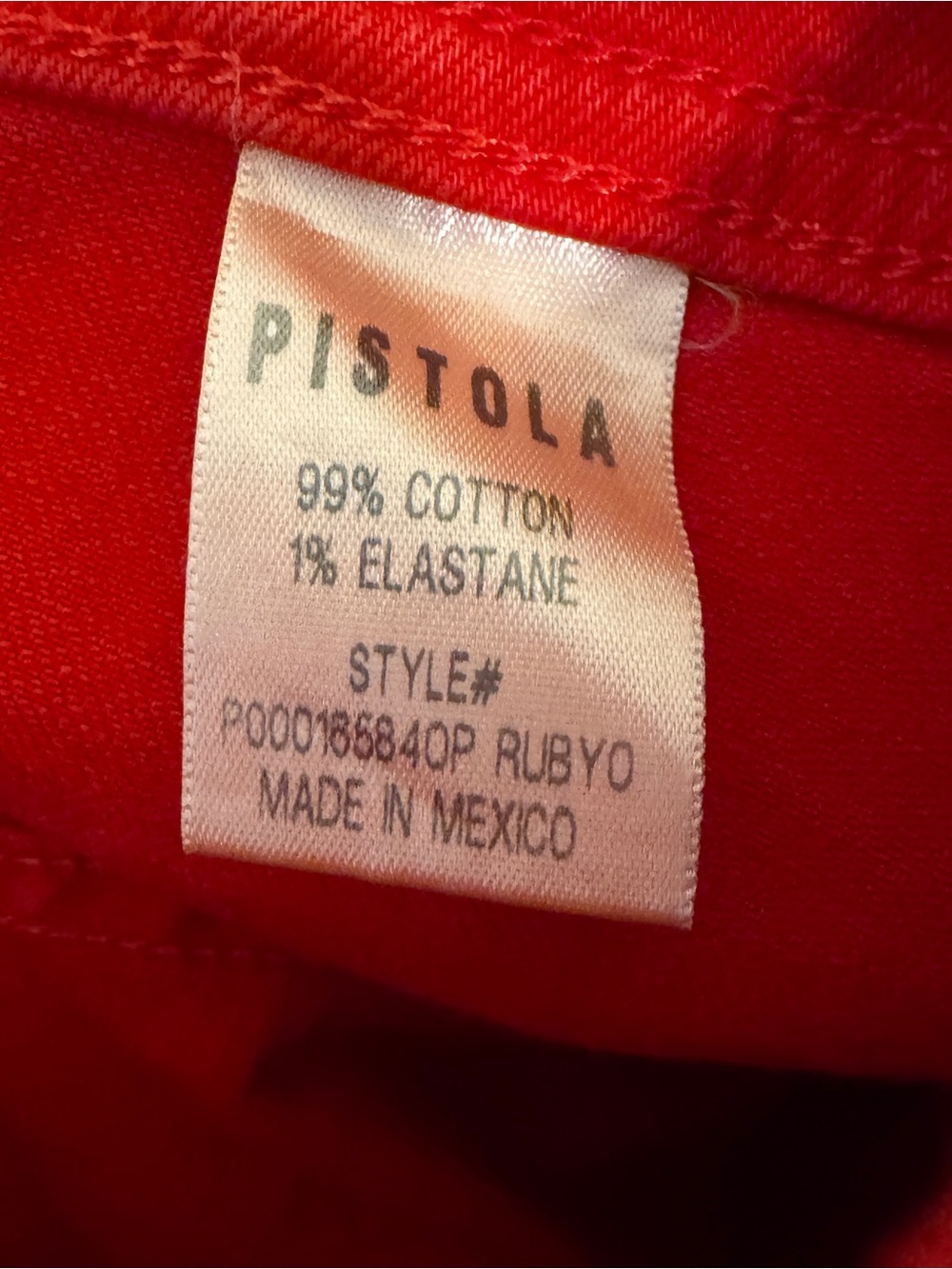 Pistola Penny Crop High Rise Wide Leg Jeans Ruby Red Raw Hem Size 23 - Picture 5 of 6
